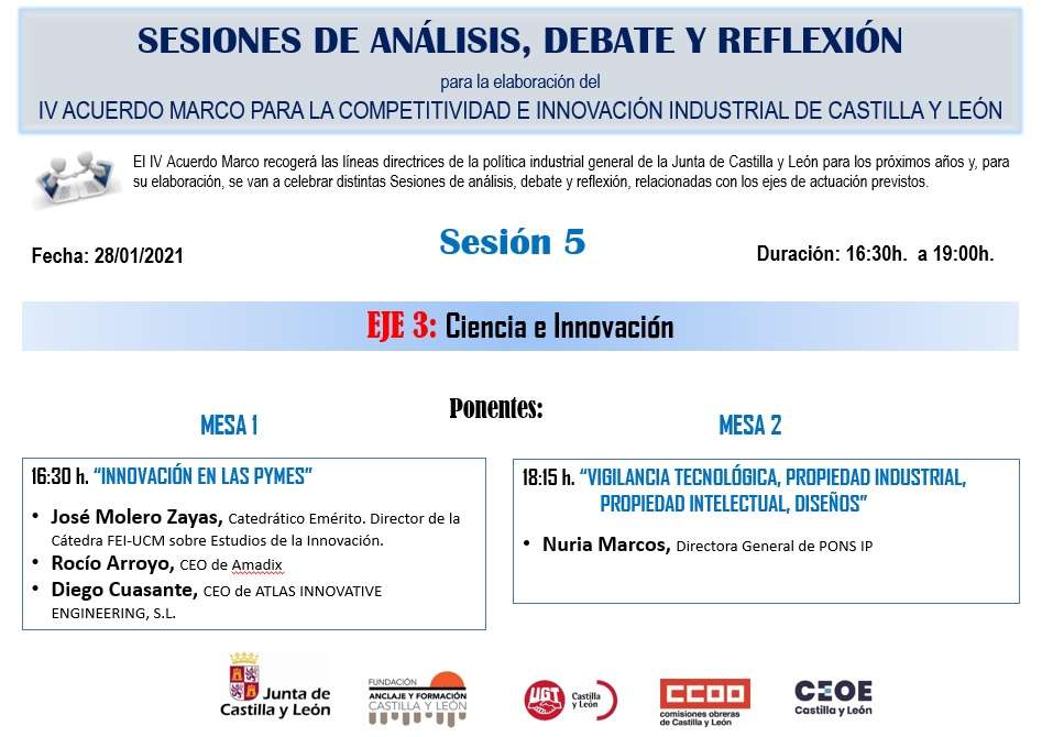 El 28 de enero de 2021, José Molero director de la cátedra participó en la mesa de debate: Innovación en las Pymes. Evento organizado por la Junta de Castilla y León - 1
